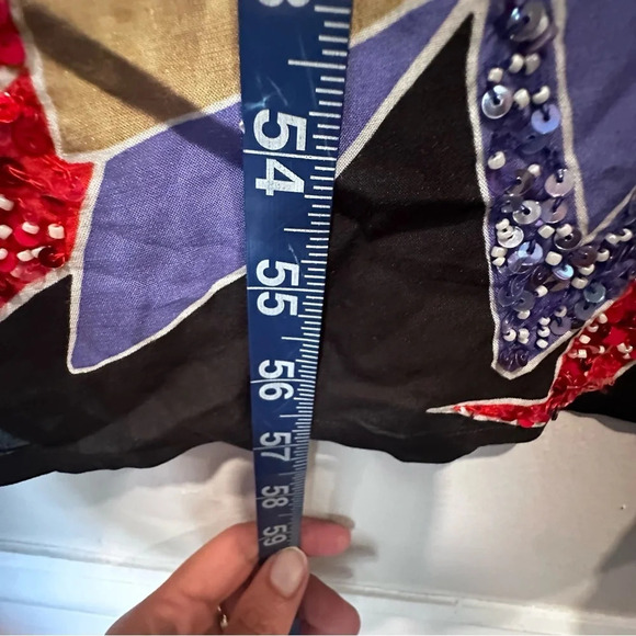 Verandah Togg Sunset Hand-Beaded Cold-Shoulder Maxi Dress. Size Medium - Picture 12 of 13